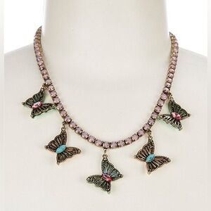 Betsey Johnson Boho Butterfly Bib Tennis Collar Necklace